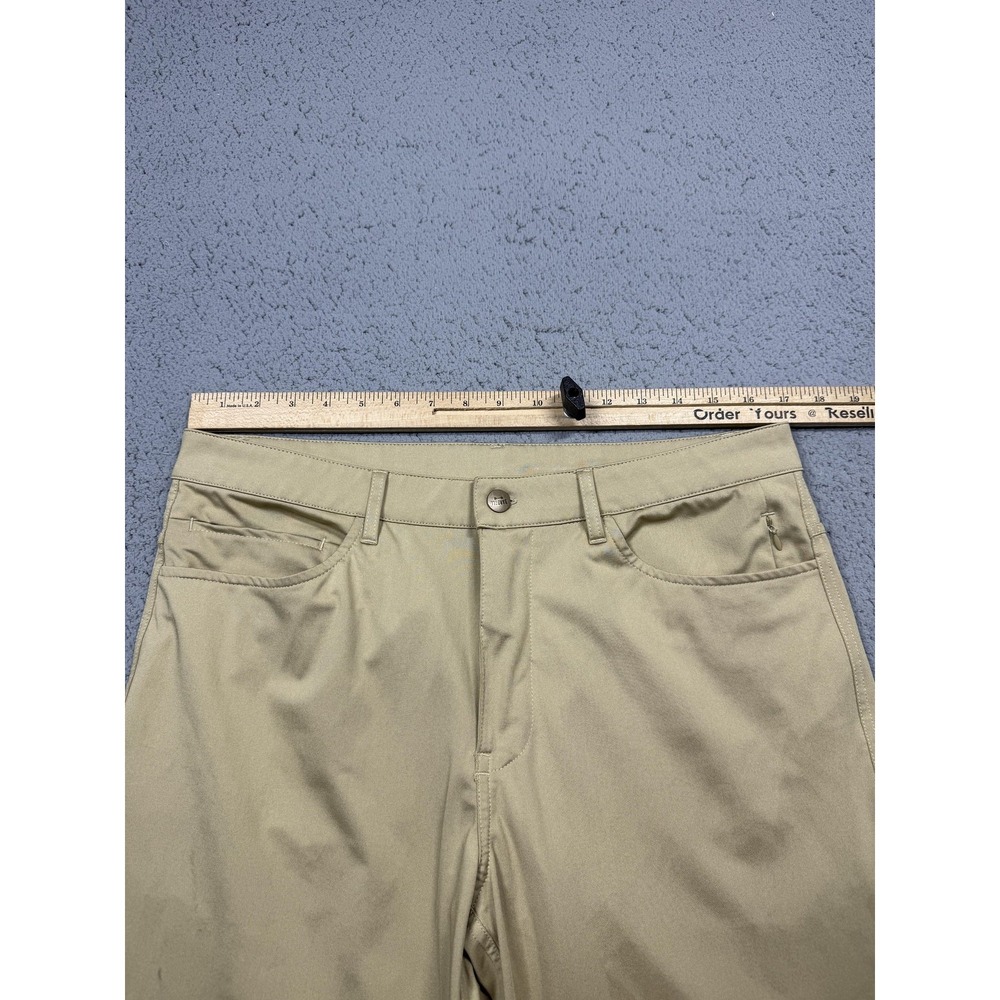 Barbell Pants Mens 34x32 Beige Microfiber Performance Chino Casual Travel Golf - Picture 4 of 10